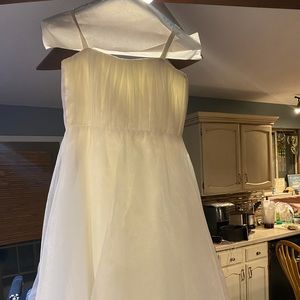 kids eggshell colored formal dress